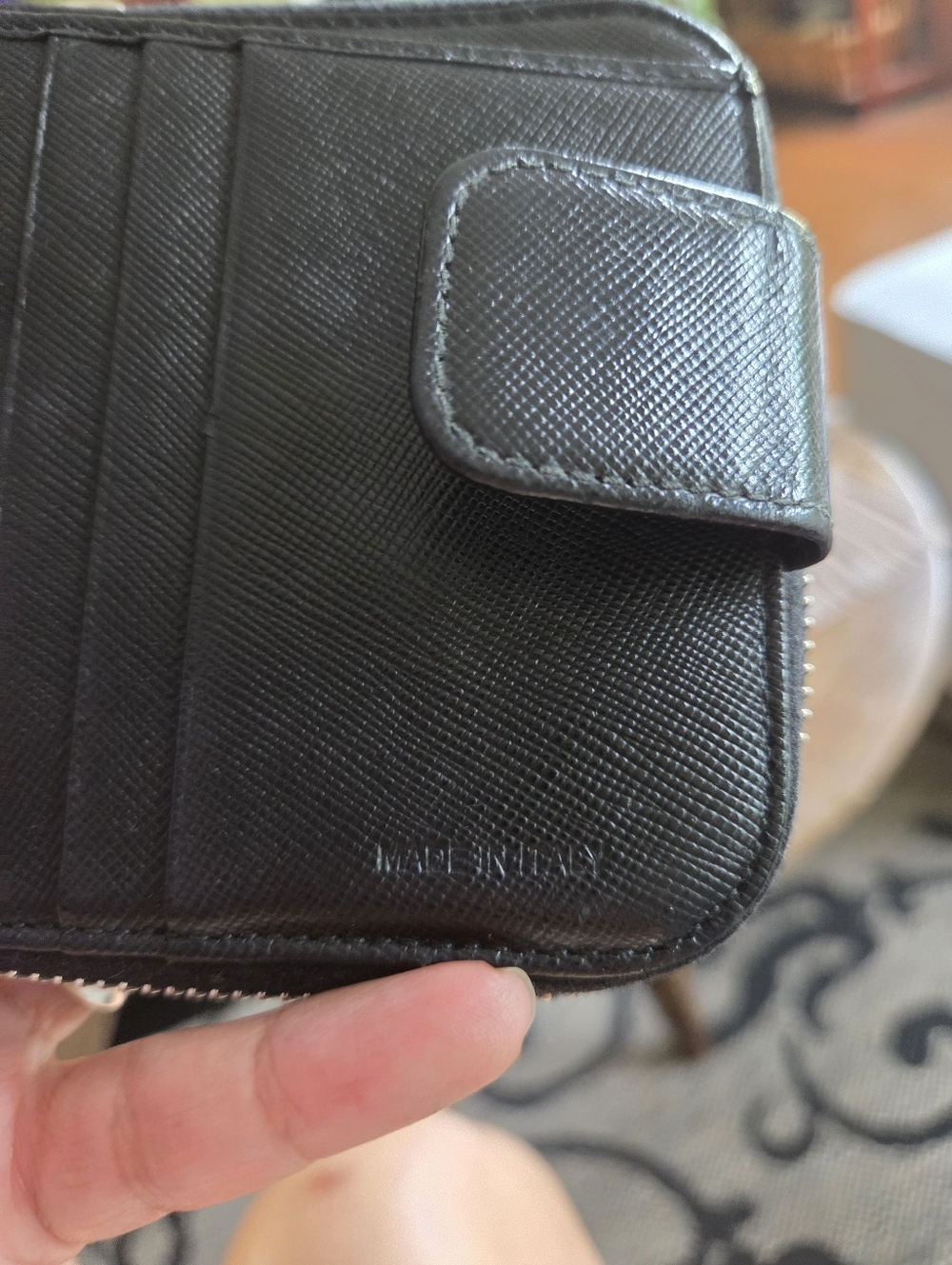 Authentic Prada Black Nylon Compact Zip Wallet with Silver Logo - Picture 10 of 10